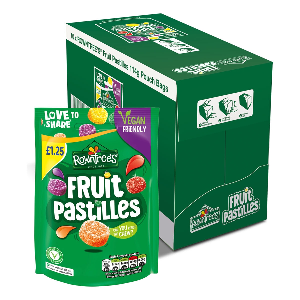 Rowntrees Fruit Pastilles PM £1.25 10x114g