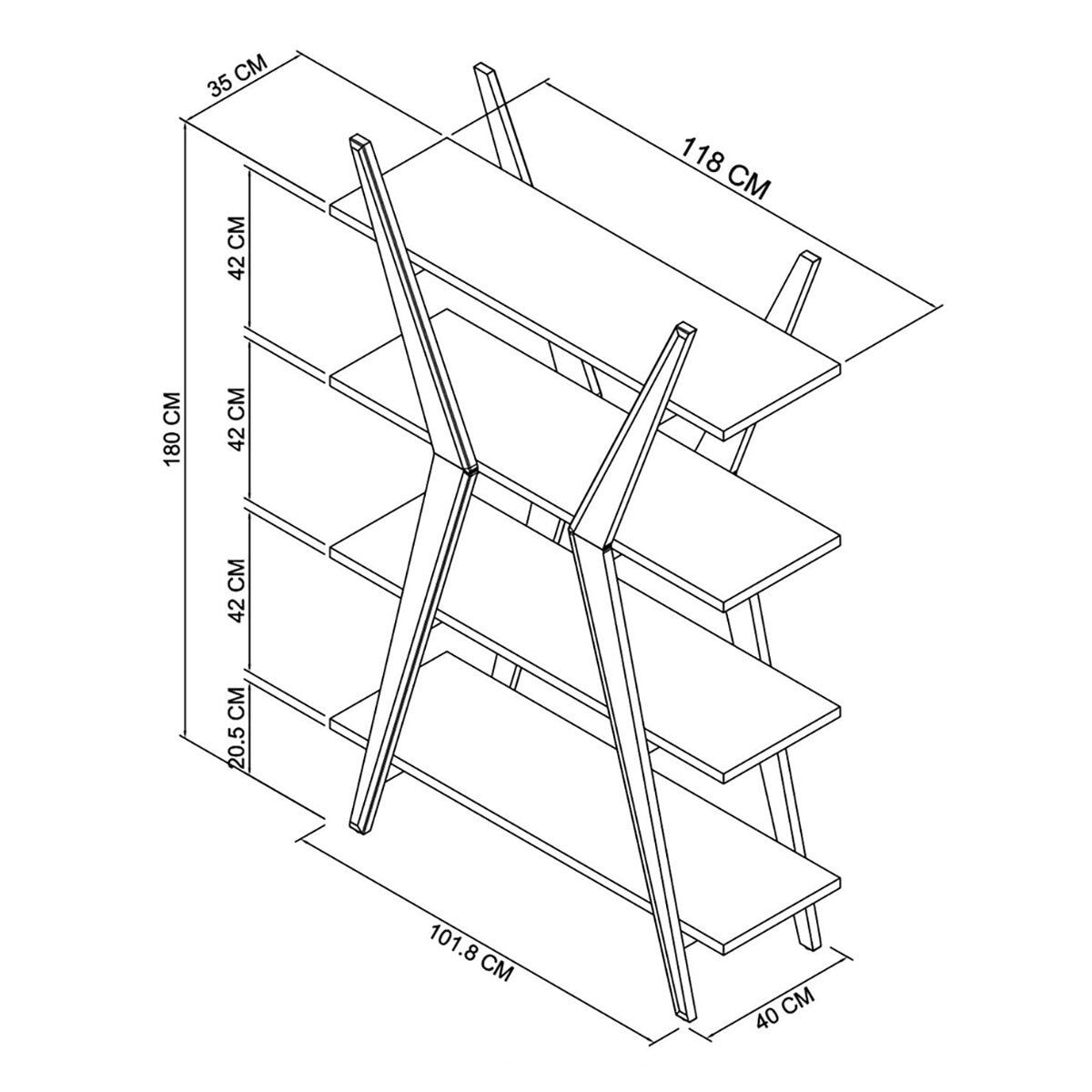 Bentley Designs Kristen Light Oak Open Display Bookcase