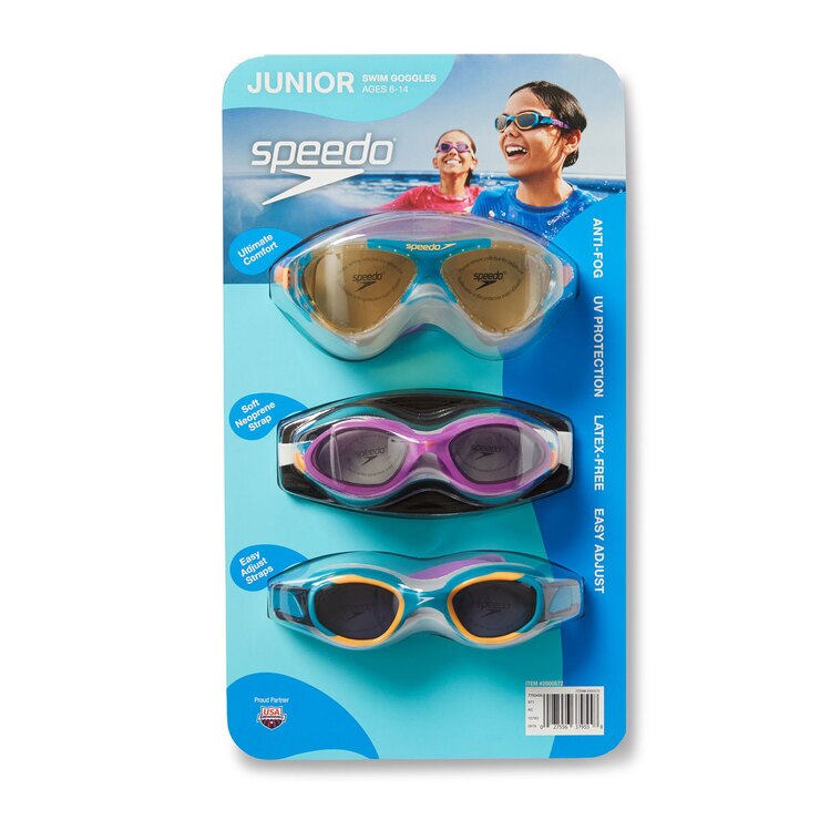Speedo 3 Pack of Junior Goggles in Pink and Blue Costco UK