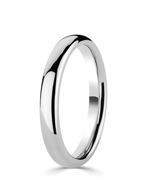 2.5mm Basic Court Wedding band. 18ct White Gold