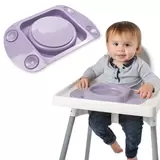 Lifestyle image of lilac plate in highchair with child