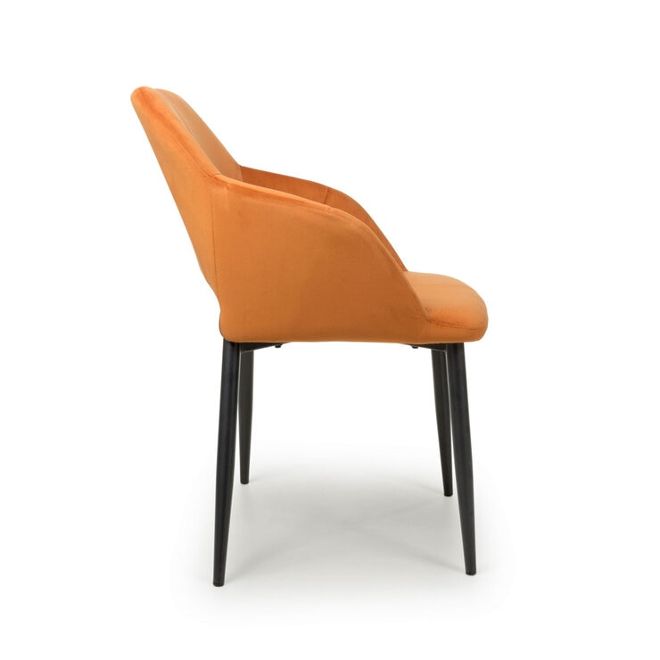 Nero Orange Velvet Dining Chair 2 pack