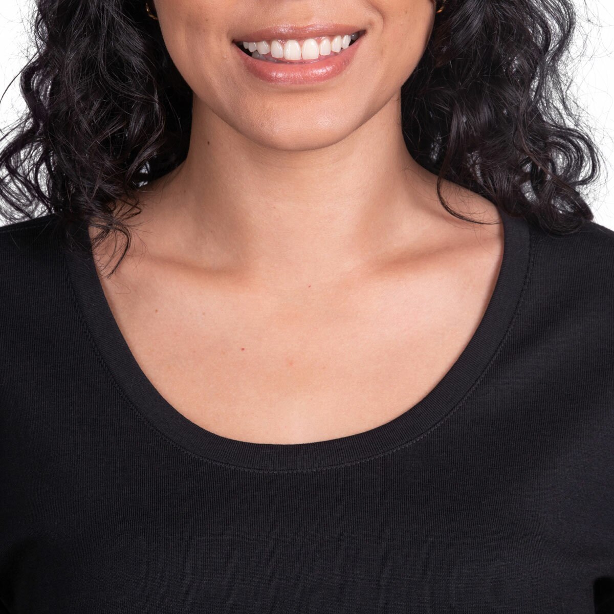 Kirkland Signature Ladies Scoop Neck Pima Tee in Black