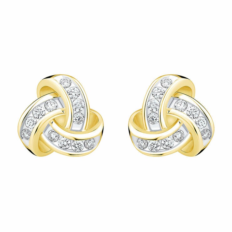 0.15ctw Round Brilliant Cut Diamond Knot Earrings, 14ct Yellow Gold 0.15ctw Round Brilliant Cut Diamond Knot Earrings, 14ct Yellow Gold