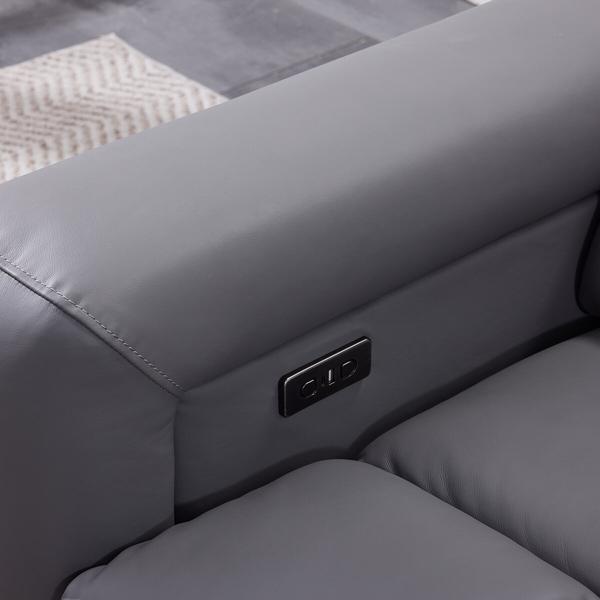 Dallas Grey Leather Power Recliner Armchair Dallas Grey Leather Power Recliner Armchair