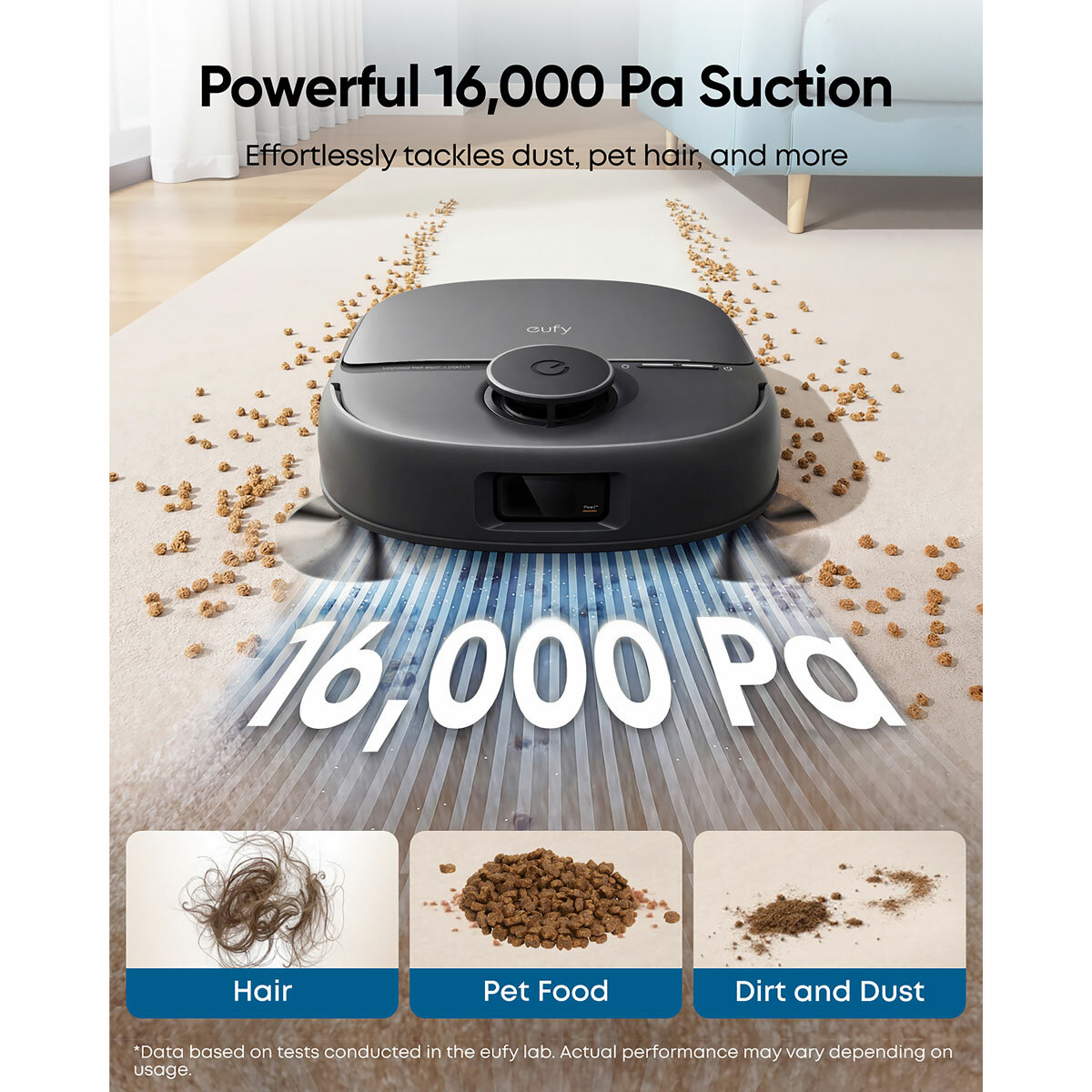 Lifestyle image of Eufy X12  with all in one station for smart maintenance