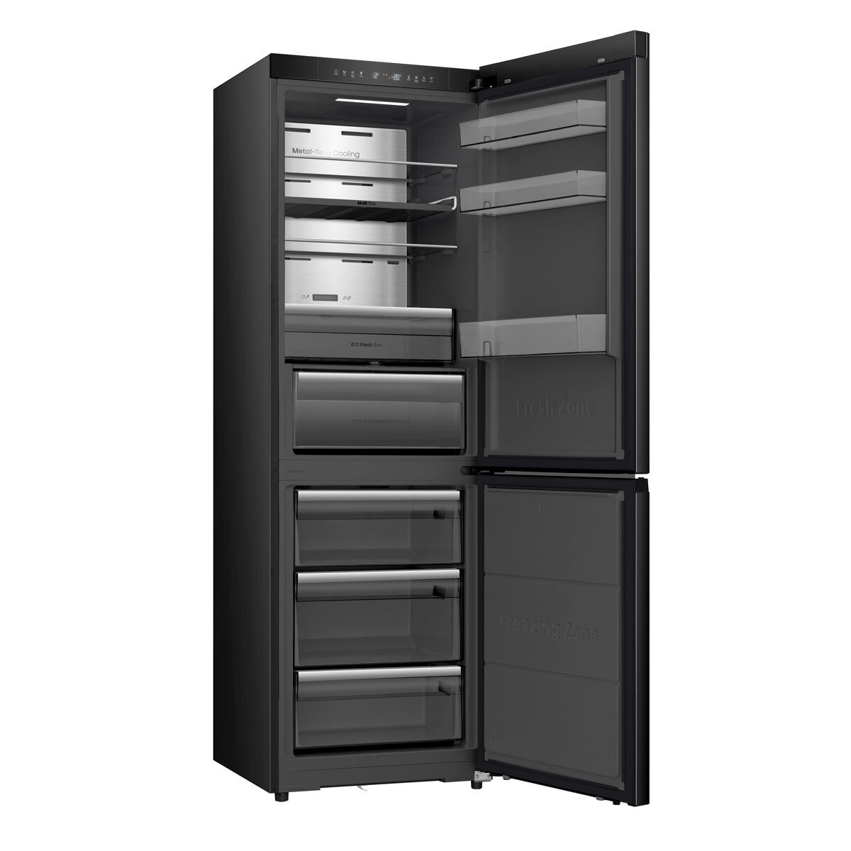 Hisense RB5K330GSFC KitchenFit Fridge Freezer, C Rated in Black Steel