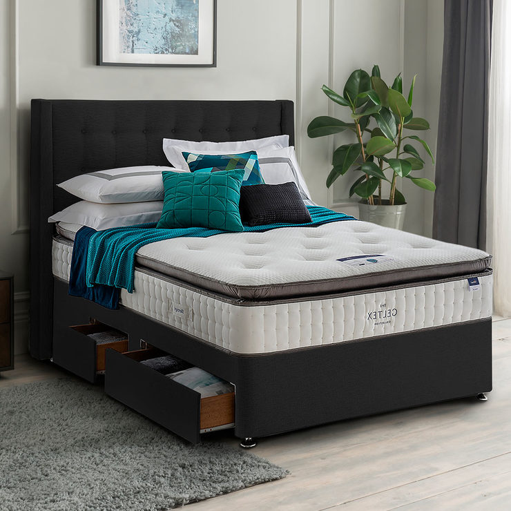 Silentnight Continental Drawer Divan Base with Bloomsbury Headboard in