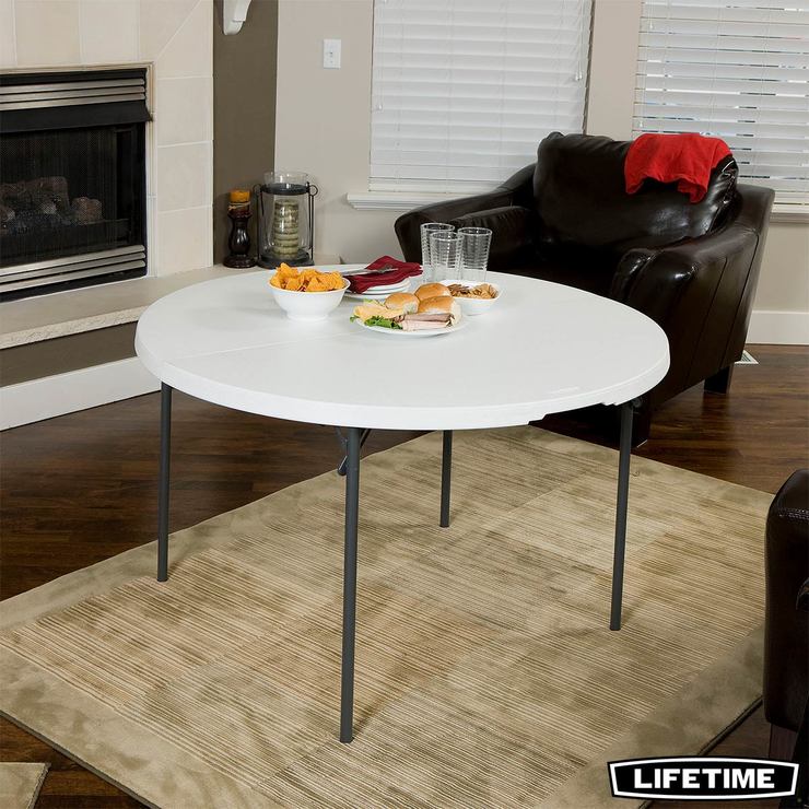 Lifetime 48 4ft Round Fold In Half, Round Folding Tables Costco