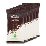 pack of 6 leather wipes with brown packaging on a white background