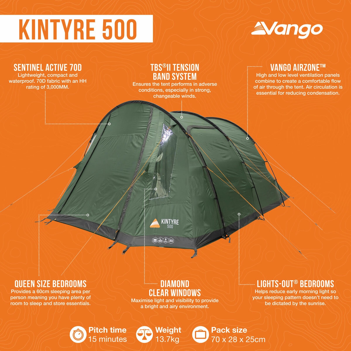 Vango Kintyre 500 5-Man Tunnel Tent