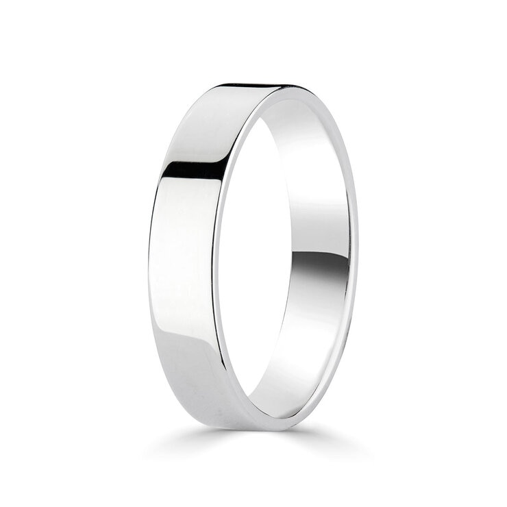 4.0mm Basic Light Court Wedding band. Platinum
