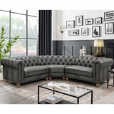 Lifestyle Image of New Allington Grey Leather Chesterfield Corner Sofa