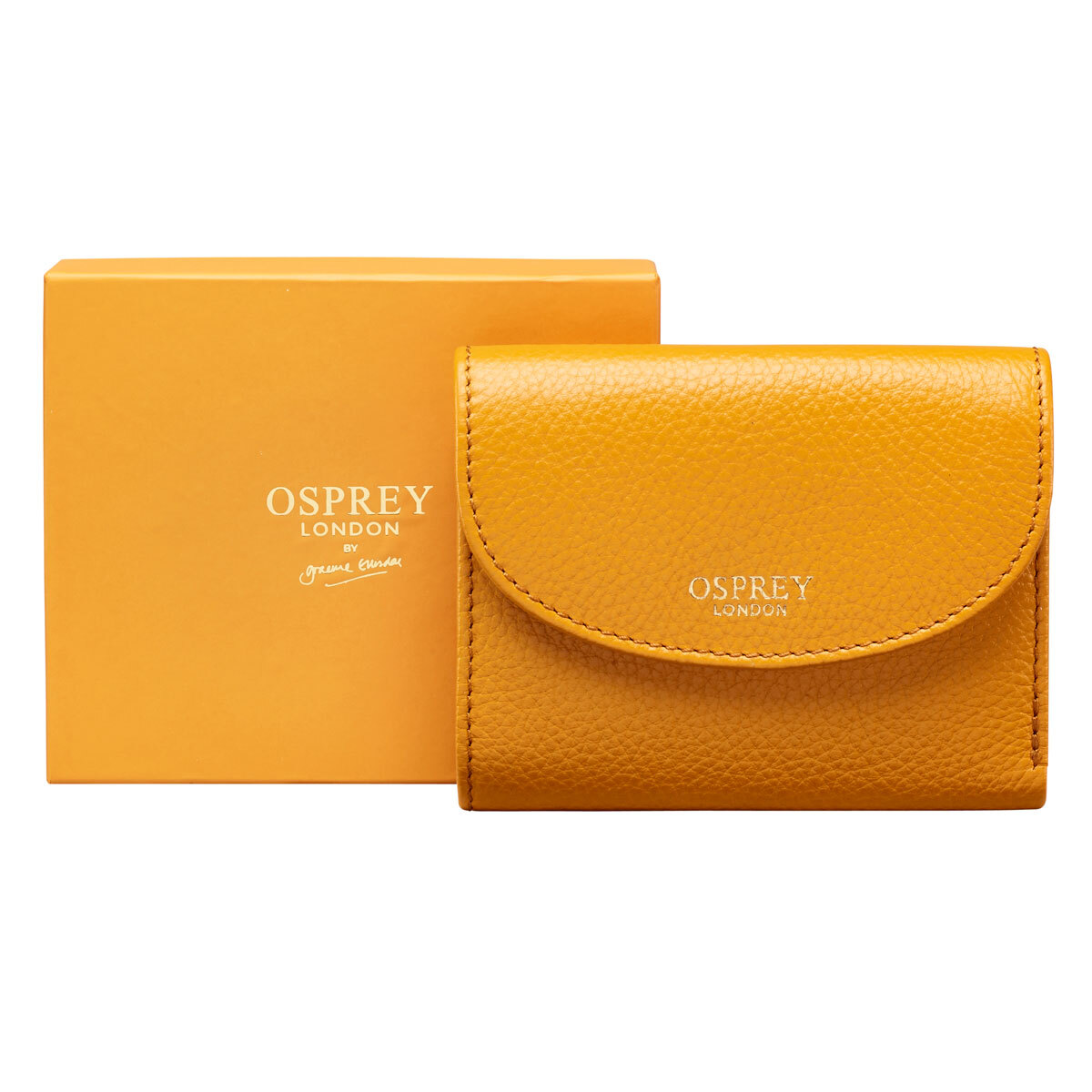Osprey London Tilly Grainy Hide Leather Women's Purse, Mustard with Gift Box
