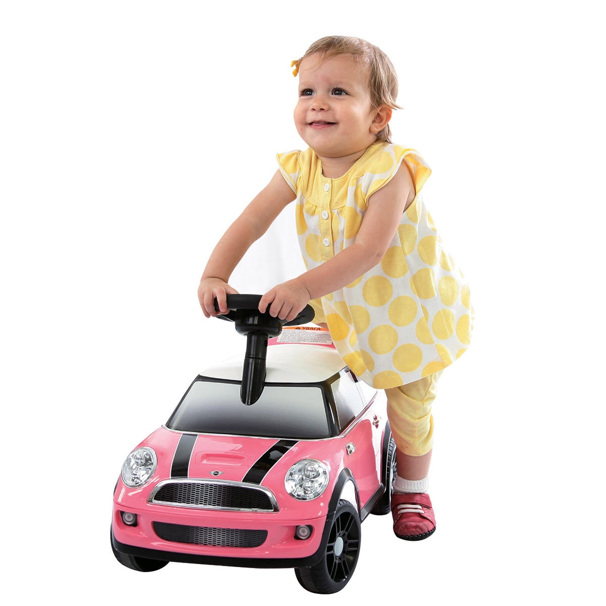 Rollplay MINI Cooper Children's Foot-To-Floor Ride On - Pink (18+ Months)