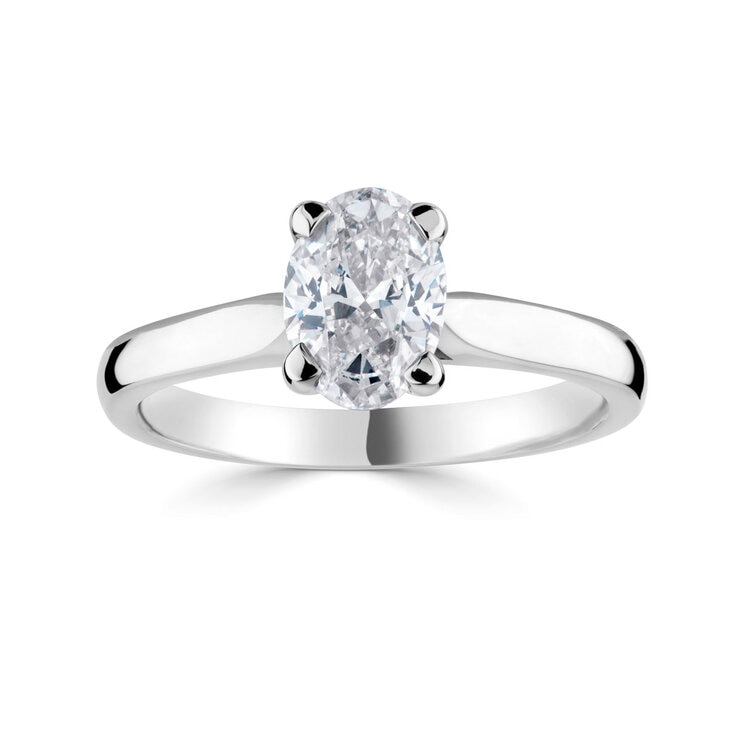 1.00ct Oval Cut Diamond Solitaire Ring, Platinum 1.00ct Oval Cut Diamond Solitaire Ring, Platinum