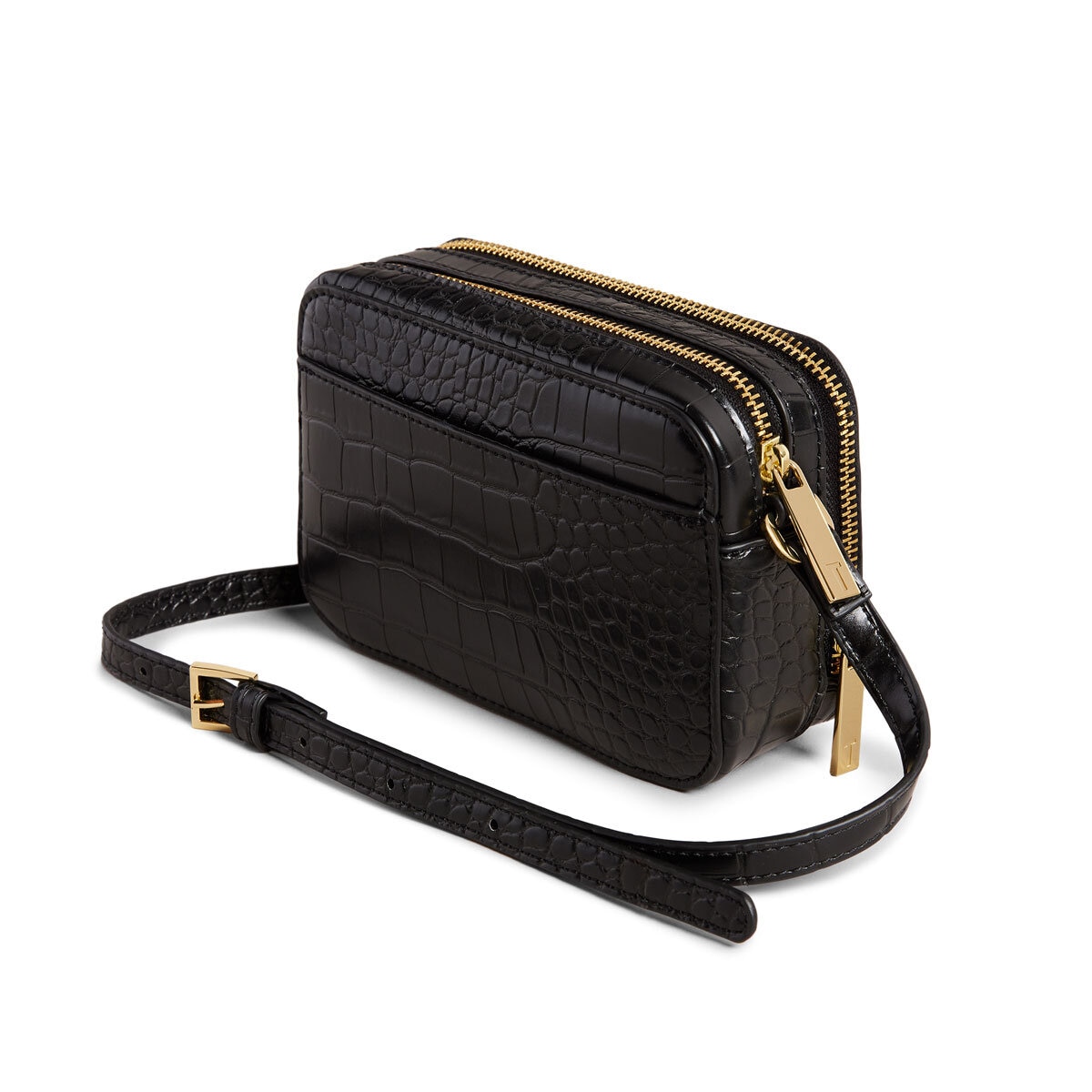 Ted Baker Stina Croc Mini Camera Bag in Black