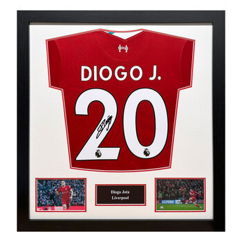 Diogo Jota Signed Framed Liverpool Shirt
