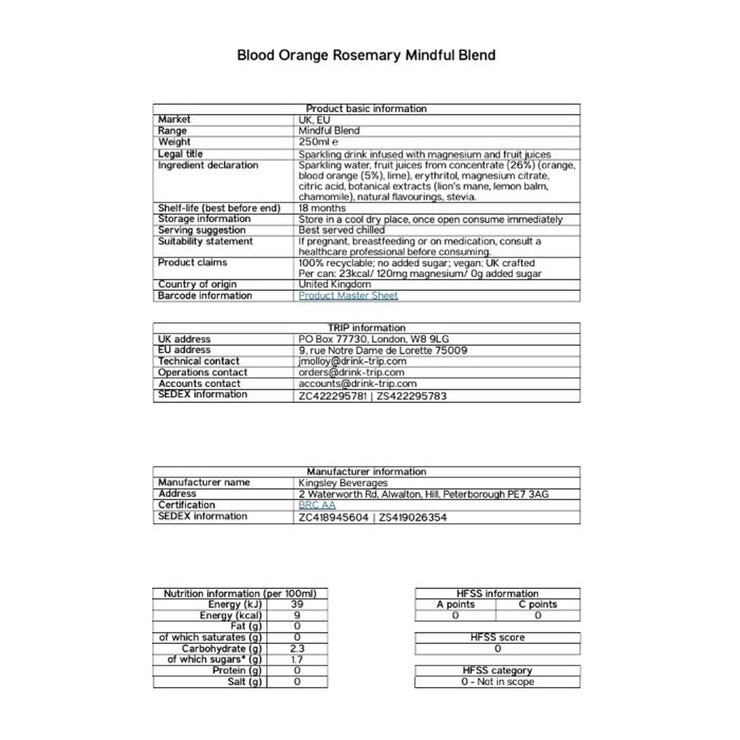 Nutritional Information