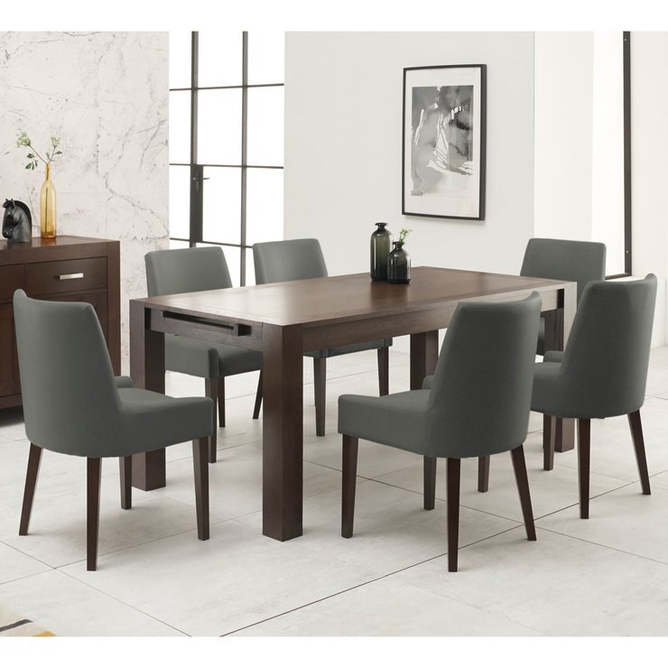 the bentley designs lyon walnut extending dining table 6 taupe