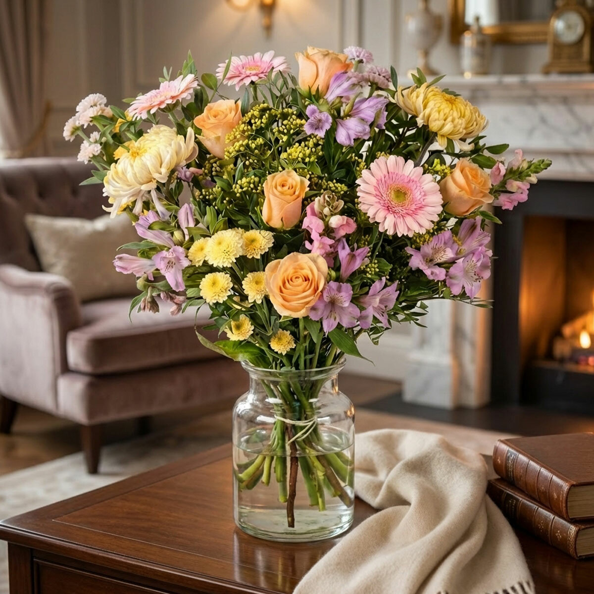 Mother's Day 24 Stem Honey Blossom Bouquet with Greetings Card