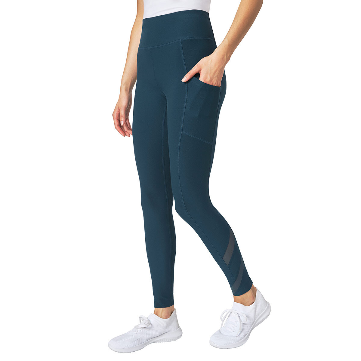 Mondetta Active High Waisted Active Tight with Mesh in Blue - Large
