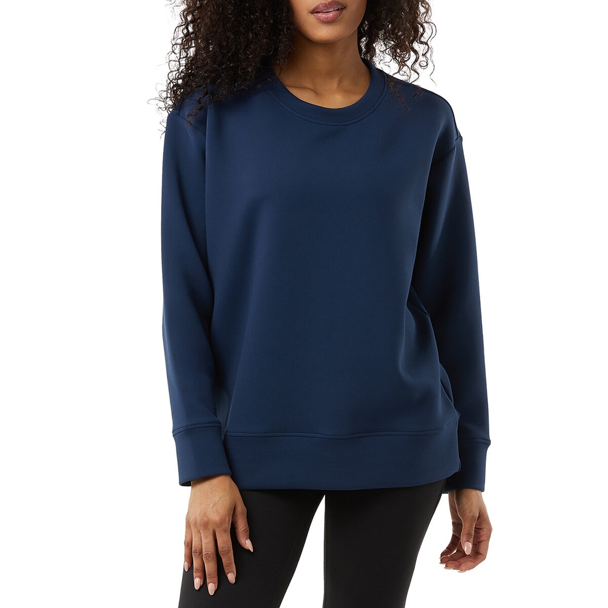 32 Degrees Ladies Sueded Tech Crewneck in Navy
