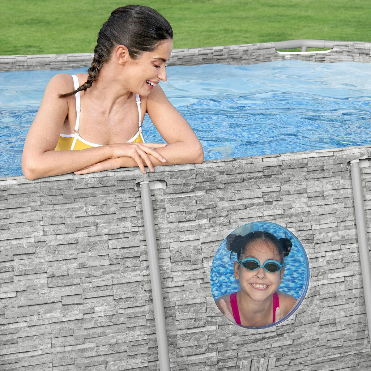 14ft x 8'2'' x 39.5'' Splashview Pool Set Oval 14ft x 8'2'' x 39.5'' Splashview Pool Set Oval