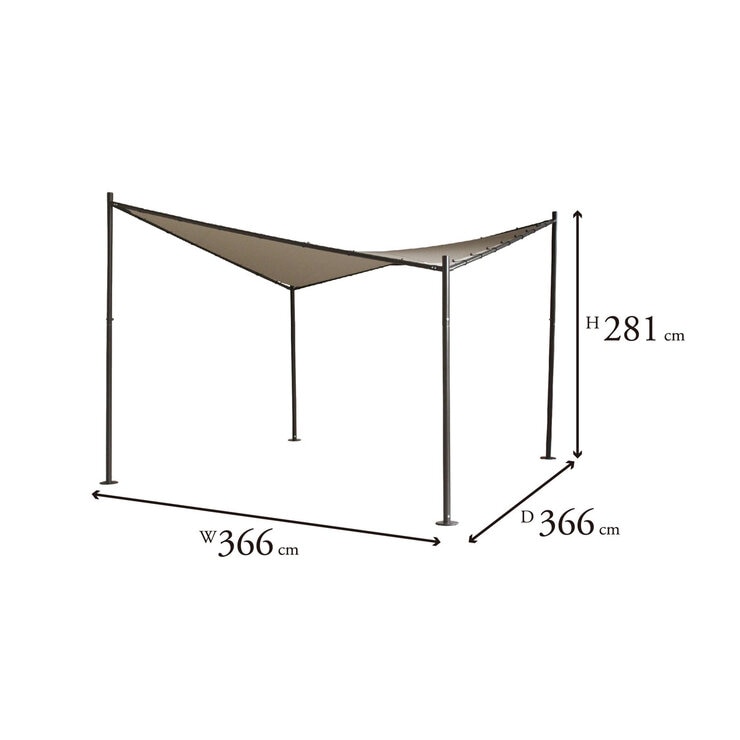 Takasho Butterfly Sail Shade Gazebo 12ft x 12ft (3.66 x 3.66m)