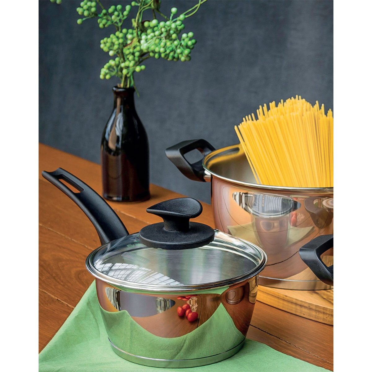 Tramontina Stainless Steel Cookware Set, 5 Piece