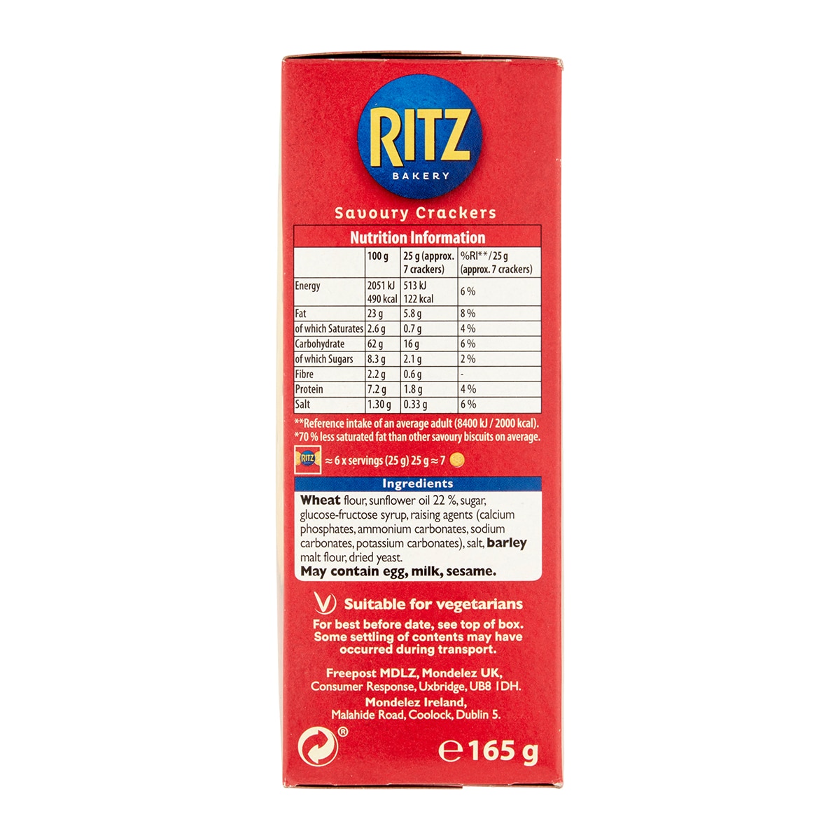 Ritz Original Cracker, 6 x 165g