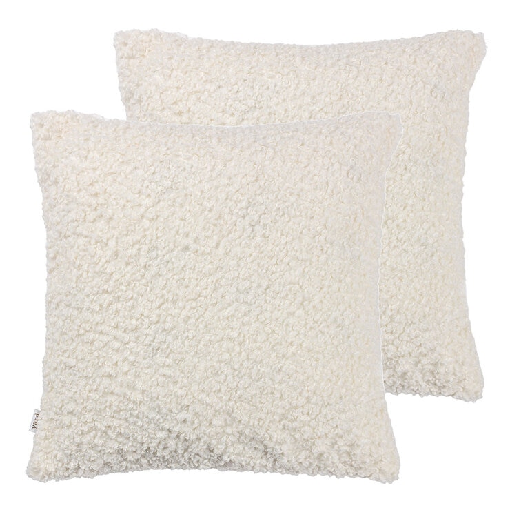 Furn Cabu Reversible Boucle Cushion 2 Pack in Ivory, 45 x 45 cm