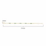 Round Cut Lab Emerald & 0.18ctw Diamond Bracelet, 18ct Yellow Gold