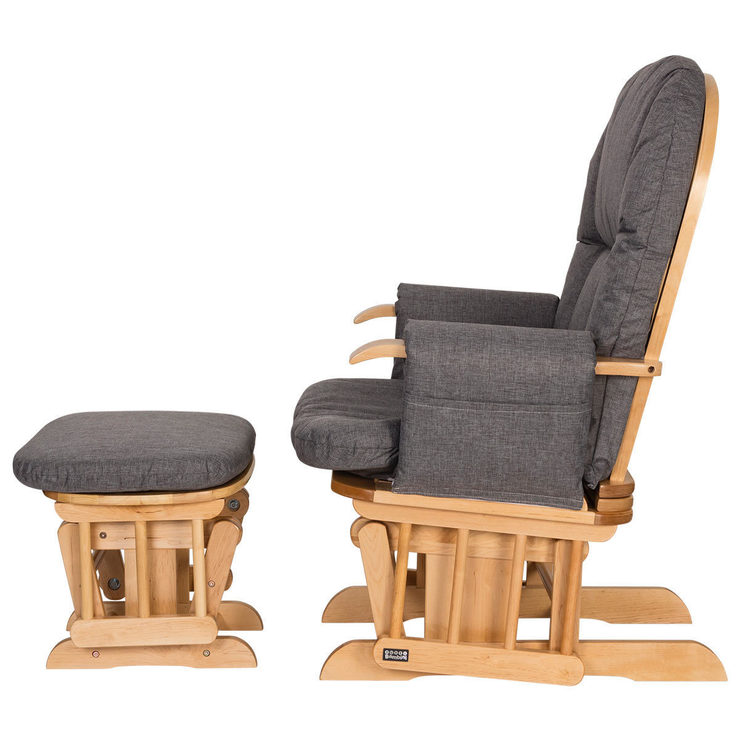 Tutti Bambini Daisy Glider Chair and Footstool in Grey Costco UK