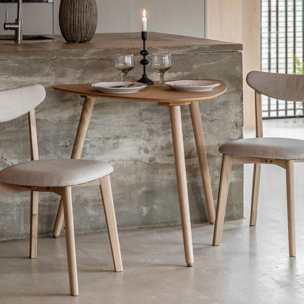 Gallery Hatfield Natural Small Dining Table, Seats 2