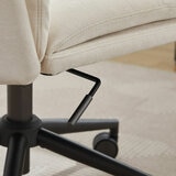 Elle Decor Gracie Criss-Cross Wide Office Chair, Cream