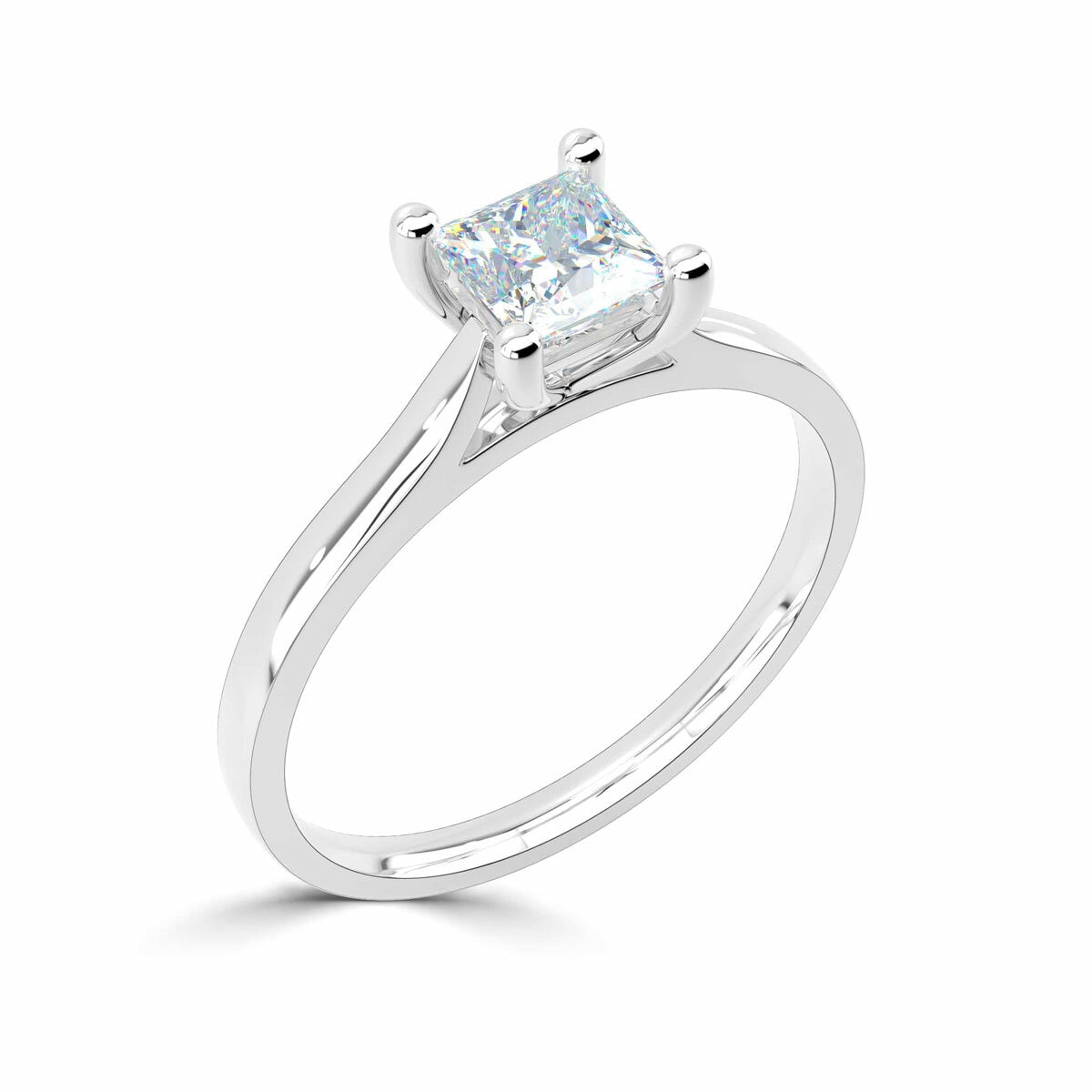 0.50ct Princess Cut Diamond Solitaire Ring, Platinum