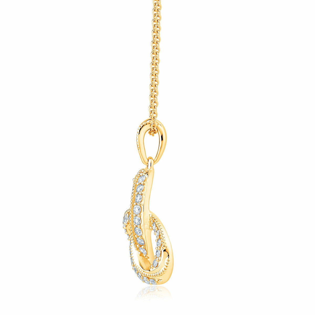 0.34ctw Round Brilliant Cut Diamond Knot Pendant, 14ct Yellow Gold 0.34ctw Round Brilliant Cut Diamond Knot Pendant, 14ct Yellow Gold