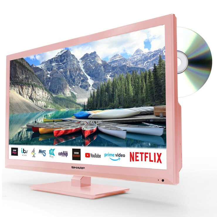 Sharp 1TC24BE0KR1FR 24 Inch HD Ready Smart TV in Rose Gold with Built