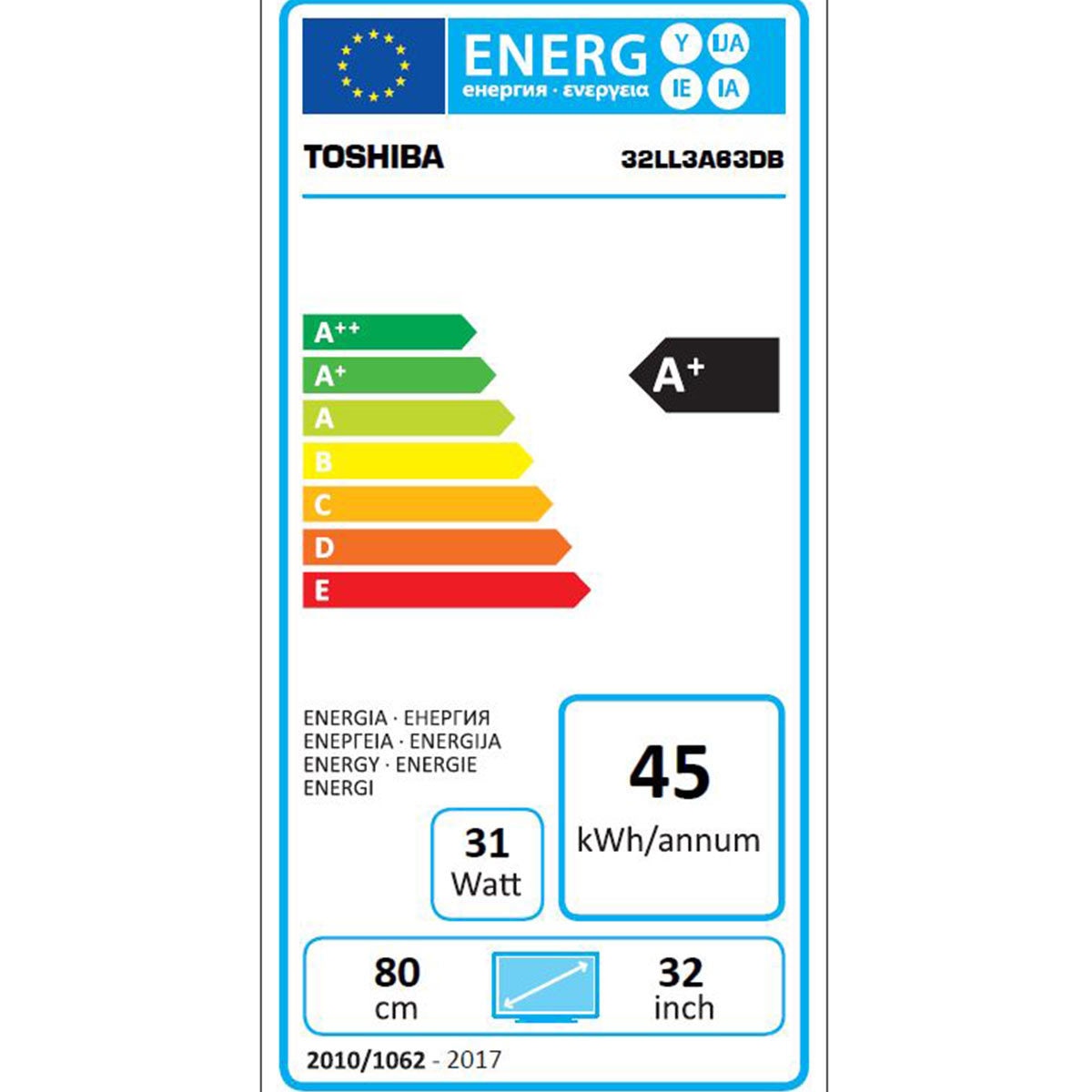 Toshiba 32LL3A63DB 32 Inch Full HD Smart TV Costco UK