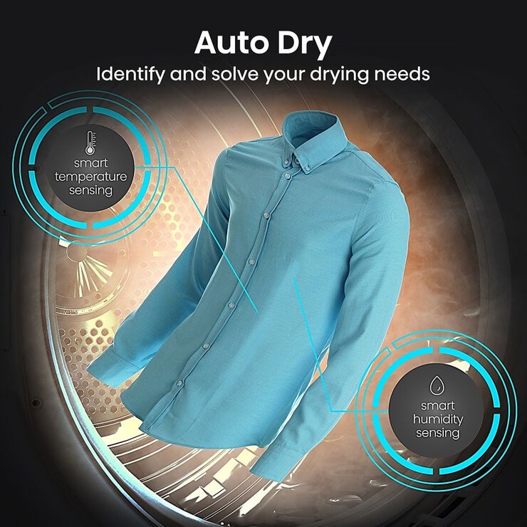 Hisense DH5S902BB, 9kg Heat Pump Tumble Dryer, A+++ Rated in Black