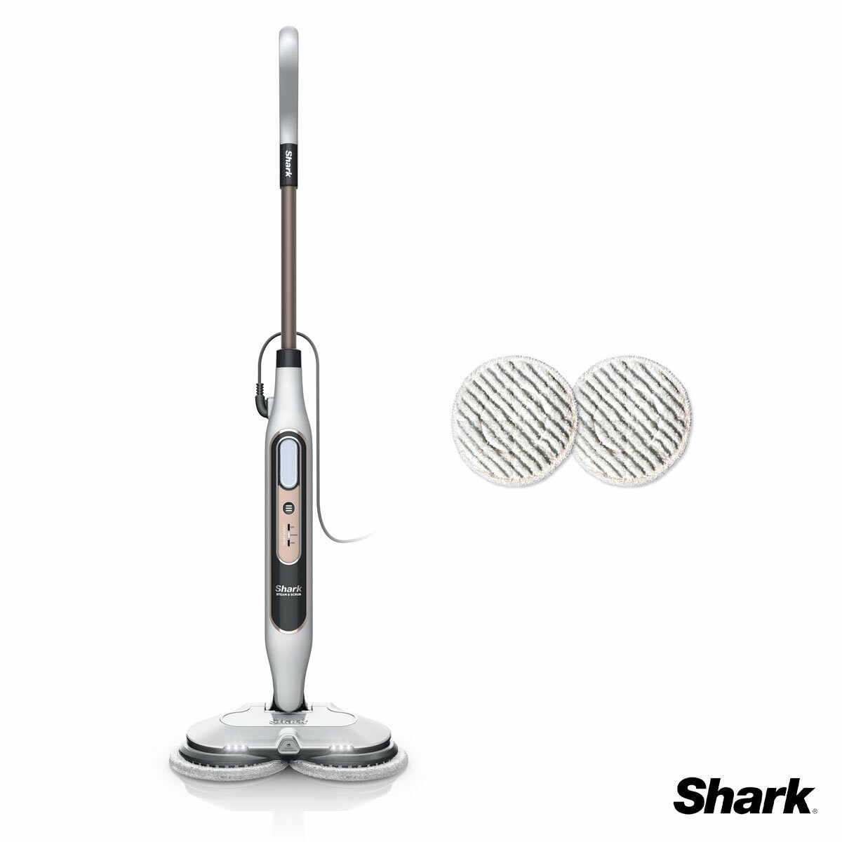 Front Profile of Shark Steam & Scrub Automatic Steam Mop with Steam Blaster with two scrunning pads