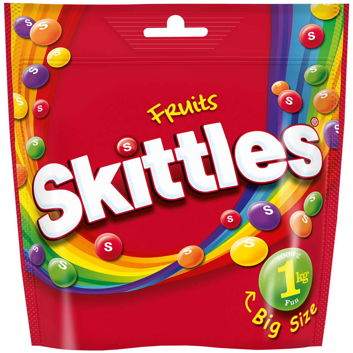Cut out image of Skittles pack on white background