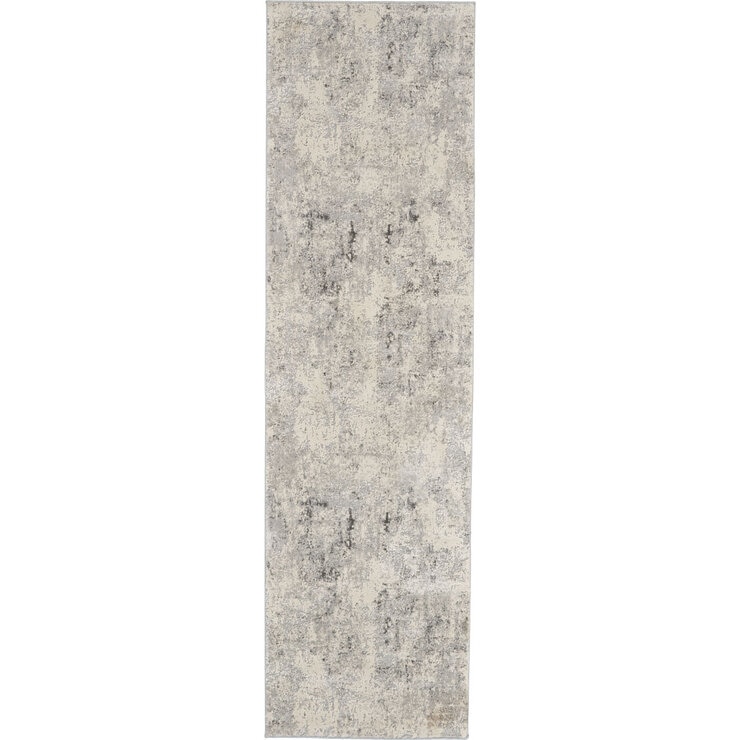 Rustic Textures Mottled Grey Runner Rug