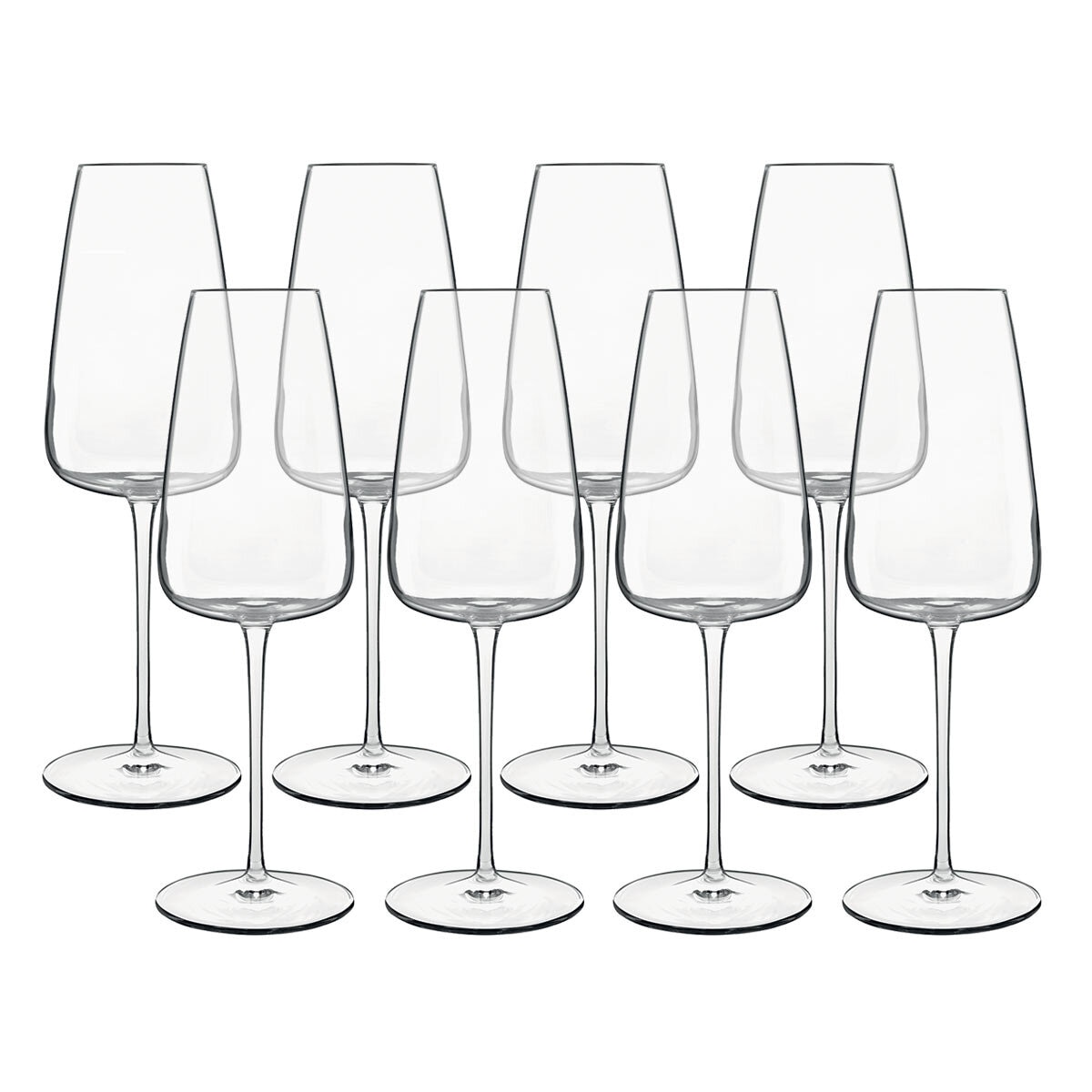 Luigi Bormioli Talismano Crystal Flute Glasses, 400ml, 8 Pack