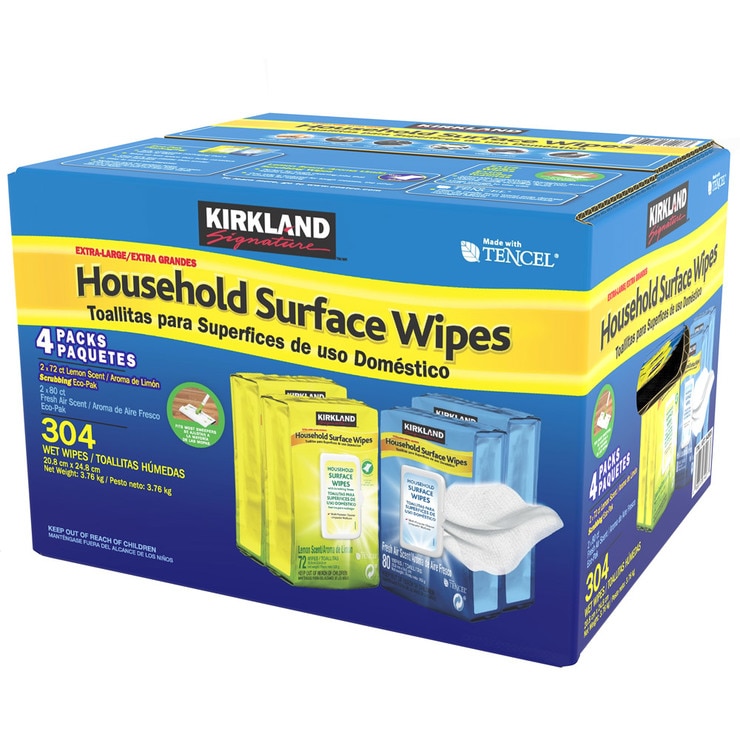 Kirkland Signature Household Surface Wipes, 304 Pack Costco UK