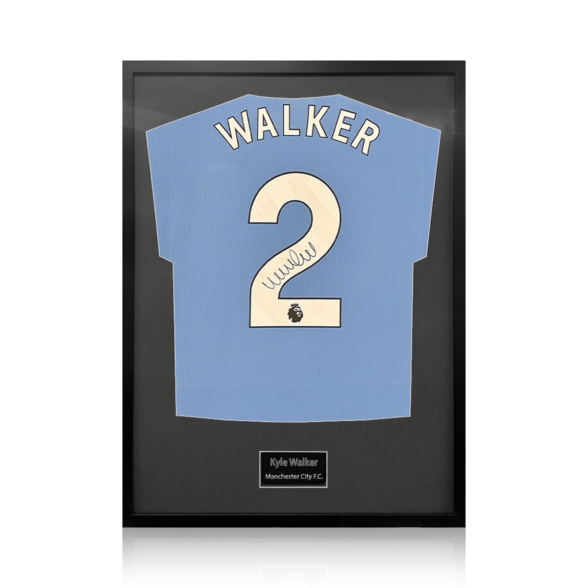 Kyle Walker Signed Framed Manchester City Football Shirt with Black Mount