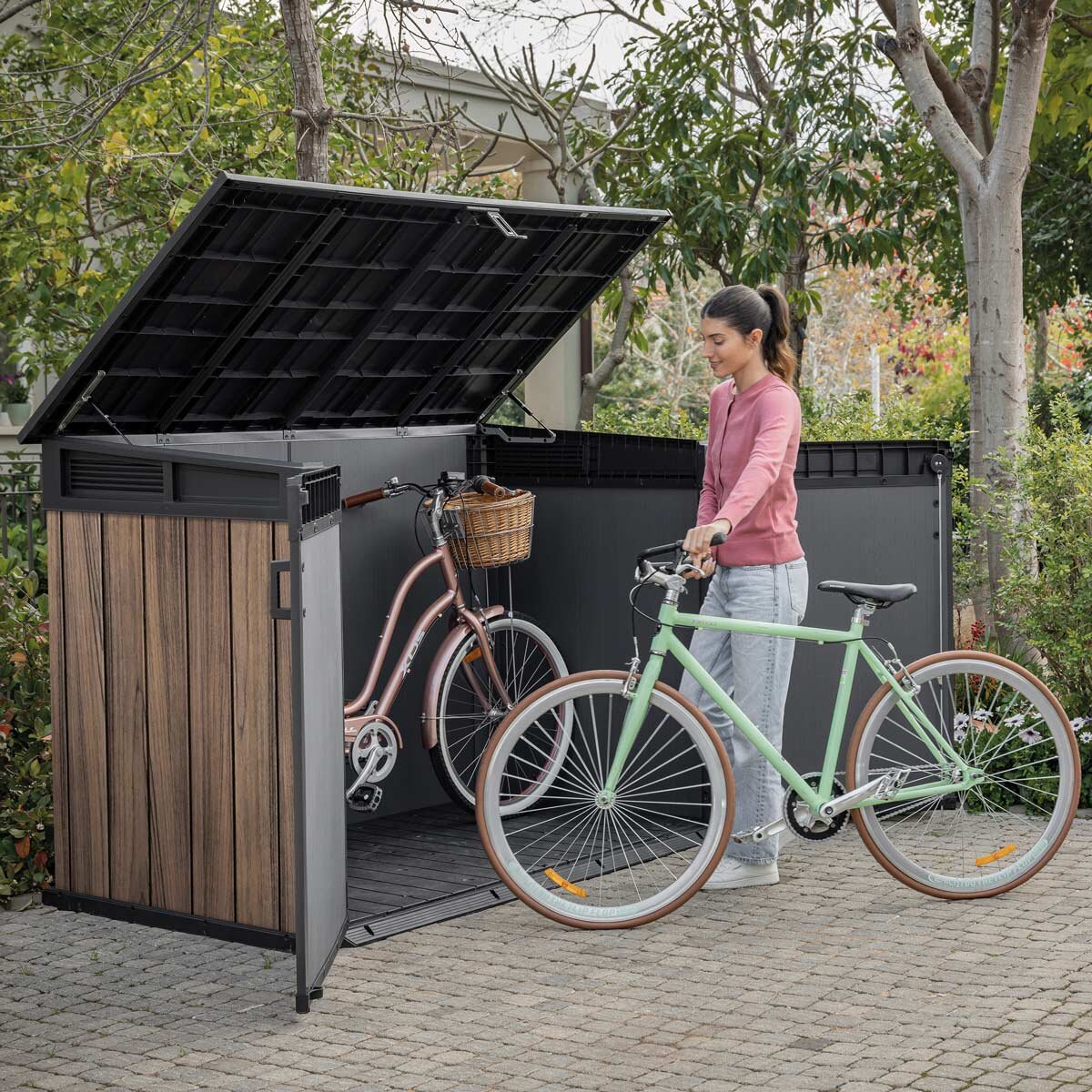 Keter Rosewood Horizon 6ft 3" x 3ft 7" (1.9 x 1.1m) Horizontal 2,020 Litre Storage Shed