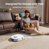 Lifestyle image of Eufy X10 Pro Omni Robot Vacuum & Mop, All-in-One Station designed for homes with pets with powerful suction