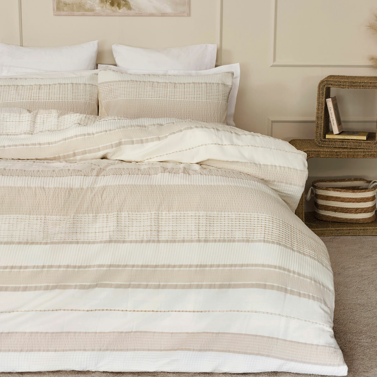 Belledorm Rahil Natural Duvet Cover Set, in 4 Sizes